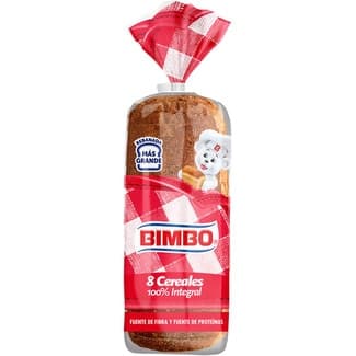 Pan de molde 100% integral 8 cereales bolsa 650 g - Bimbo