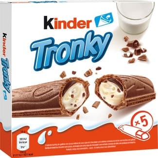 Galletas rellenas de crema de leche 5 unidades envase 90 g - Kinder Tronky