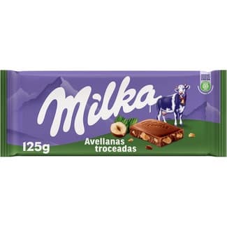 Chocolate con leche y avellanas troceadas tableta 125 g - Milka