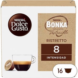 Café Extra Crema Colombia, Uganda, Brasil y Vietnam intensidad 8 Bonka Ristretto estuche 16 cápsulas - Nescafe Dolce Gusto