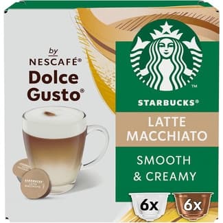 Café 100% arábica Latte Macchiato estuche 12 cápsulas compatibles con cafeteras Dolce Gusto - Starbucks