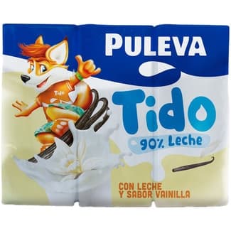 Batido Tido de vainilla 90% de leche sin gluten pack 6 briks 200 ml - Puleva
