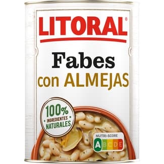Fabes con almejas sin gluten lata 440 g - Litoral