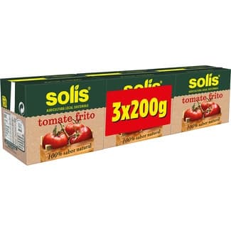 Tomate frito origen Vegas del Guadiana sin gluten pack 3 envases 200 g - Solis