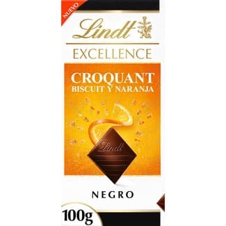 Croquant chocolate negro con galleta y naranja tableta 100 g - Lindt Excellence