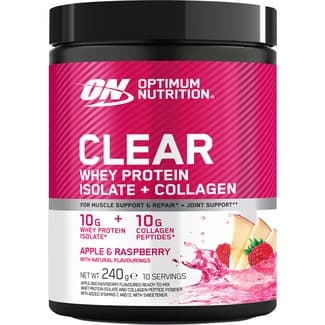 Clear proteina aislada de suero más colágeno sabor manzana y frambuesa en polvo bote 240 g - Optimum Nutrition