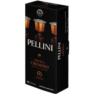 Café mezcla Cremoso intensidad 7 estuche 10 cápsulas compatibles con máquinas Nespresso - Pellini