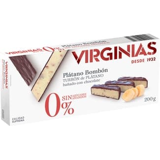 Turrón de plátano 0% azúcares añadidos Calidad Suprema tableta 200 g - Virginias