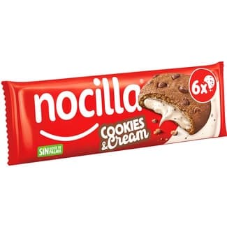 Cookies rellenas de nocilla cookies and cream sin aceite de palma 6 unidades paquete 120 g - Nocilla