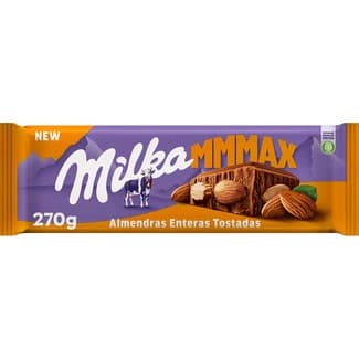 MMMAX chocolate con leche y almendras enteras tostadas tableta 270 g - Milka