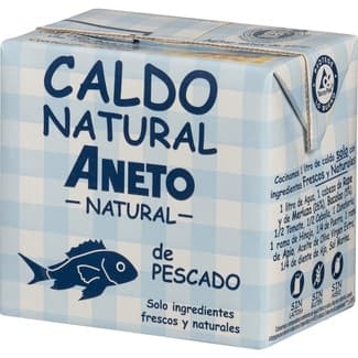 Caldo de pescado solo ingredientes frescos y naturales sin gluten y sin lactosa brik 500 ml - Aneto