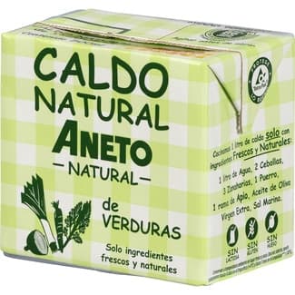 Caldo de verduras solo ingredientes frescos y naturales sin gluten sin lactosa brik 500 ml - Aneto