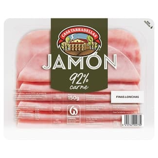 Jamón cocido extra bajo en grasa en lonchas finas sin gluten sin lactosa envase 150 g - Casa Tarradellas