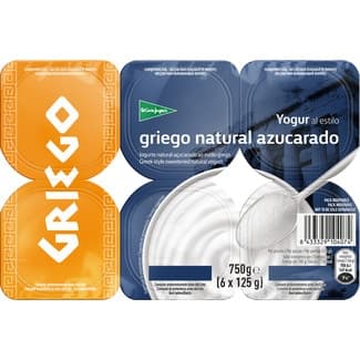 Yogur al estilo griego natural azucarado pack 6 unidades 125 g - El Corte Ingles