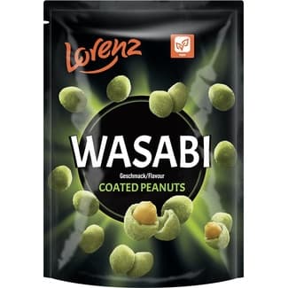 Cacahuetes cubiertos de salsa wasabi bolsa 100 g - Lorenz