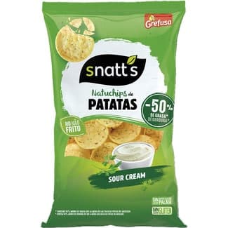 NatuChips sabor Sour Cream a base de cereales, patata y soja bolsa 85 g - Snatt's