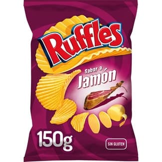 Patatas fritas onduladas sabor Jamón Sin Gluten bolsa 150 g - Ruffles