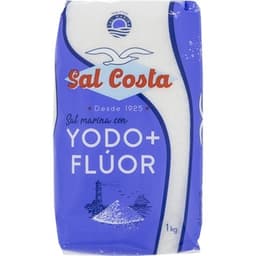 Sal marina con yodo + flúor paquete 1 kg - Sal Costa
