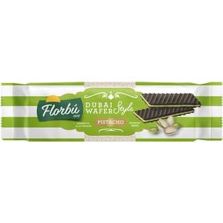 Galletas de barquillo rellenas de crema de pistacho estilo Dubai paquete 110 g - Florbu