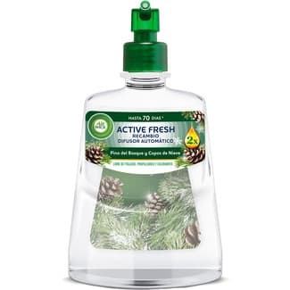 Active Fresh ambientador automático Pino del bosque y Copos de Nieve con aceites naturales recambio 1 unidad - Air Wick