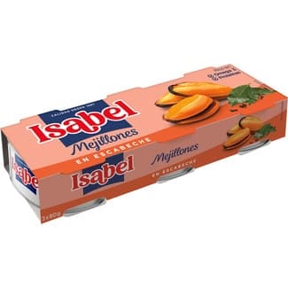 Mejillones en escabeche pack 3 lata 43 g neto escurrido - Isabel