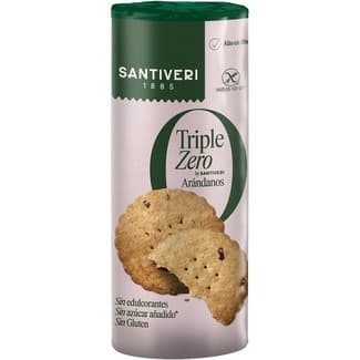 Galletas con arándanos Triple Zero sin gluten, sin azúcares añadidos ni edulcorantes envase 205 g - Santiveri
