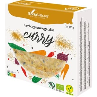 Hamburguesa al curry ecológica, vegana y sin gluten pack 2 unidades 100 g - Soria Natural