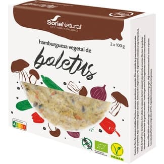 Hamburguesa de boletus ecológica, vegana y sin gluten pack 2 unidades 100 g - Soria Natural