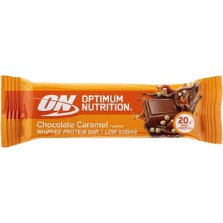 On barrita de proteínas sabor chocolate y caramelo unidad 60 g - Optimum Nutrition