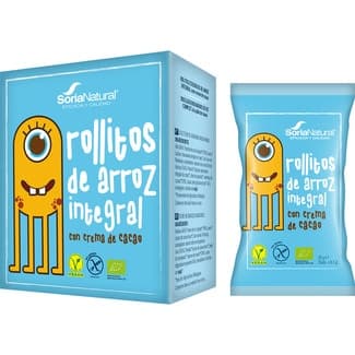 Rollitos de arroz integral con crema de avellanas ecológico y sin gluten caja 100 g - Soria Natural
