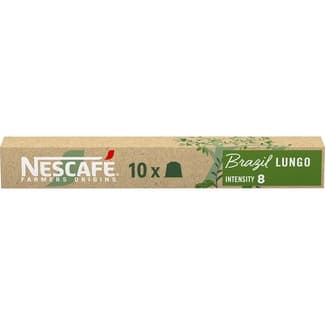 Brazil café lungo intensidad 8 estuche 10 cápsulas compatibles con máquinas Nespresso - Nescafe Farmers Origins