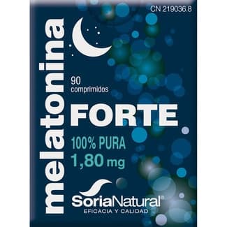 Melatonina Forte 100% pura 1,8mg envase 90 comprimidos - Soria Natural