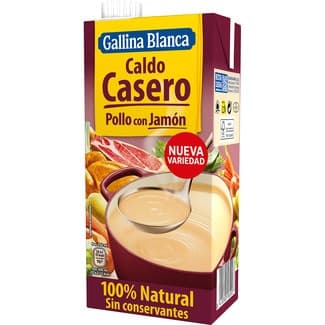 Caldo casero de pollo con jamón bajo en grasa sin gluten brik 1 l - Gallina Blanca