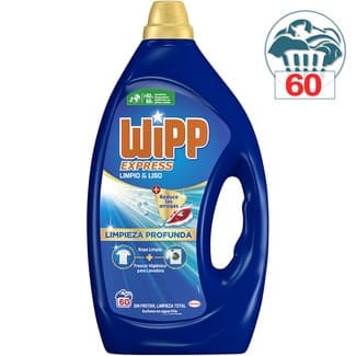 Detergente líquido Limpieza Profunda limpio & liso botella 60 dosis - Wipp Express