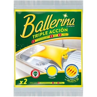 Bayeta amarilla La Original sistema Wash & Dry con relieve 3D paquete 2 unidades - Ballerina