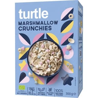 Cereales Marshmallow Crunchies ecológicos sin gluten envase 300 g - Turtle