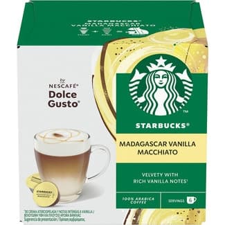Café 100% arábica Madagascar vainilla macchiato estuche 6 cápsulas compatibles con cafeteras Dolce Gusto - Starbucks