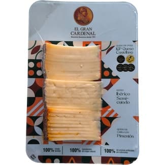 Tabla queso castellano, queso ibérico semi y queso de cabra con pimentón envase 300 g - El Gran Cardenal