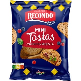 Mini tostas con frutos rojos bolsa 100 g - Recondo