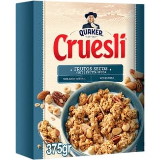 Cruesli copos de avena integral con frutos secos paquete 375 g - Quaker