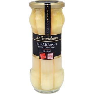 Espárragos blancos extra IGP de Navarra grueso 9-12 piezas frasco 205 g neto escurrido - La Tudelana