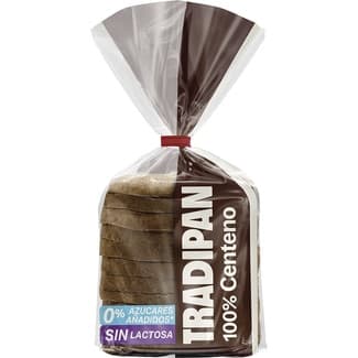 Pan de molde 100% centeno 0% azúcares y sin lactosa bolsa 450 g - Tradipan