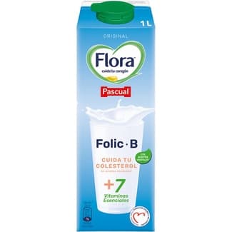 Bebida láctea Original elaborada con leche desnatada y aceites vegetales brik 1 l - Flora Folic B