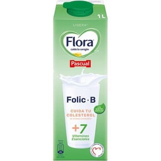 Bebida láctea Ligera elaborada con leche desnatada y aceites vegetales brik 1 l - Flora Folic B