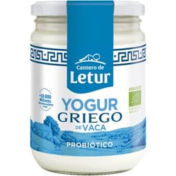 Yogur griego de vaca natural ecológico probiótico tarro 420 g - El Cantero De Letur