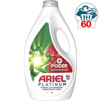 Detergente líquido extra poder quitamanchas Platinum botella 60 dosis - Ariel