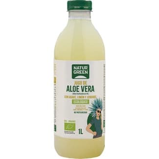 Jugo de aloe vera con agave, limón y jengibre ecológico botella 1 l - Naturgreen