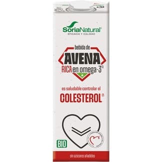 Bebida de avena ecológica rica en omega 3 sin azúcares añadidos brik 1 l es saludable controlar el colesterol - Soria Natural