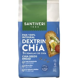 Pan dextrinado tostado 100% integral con semillas de chía envase 300 g - Santiveri