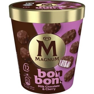 Bombones helados milk chocolate & cherry 12 unidades estuche 204 ml - Magnum Bonbon